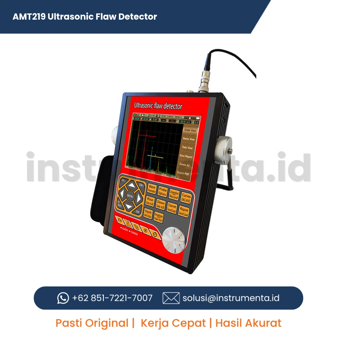 Official Supplier AMT219 Ultrasonic Flaw Detector Alat Uji Keretakan Material Logam Las Cacah Digital